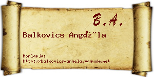 Balkovics Angéla névjegykártya